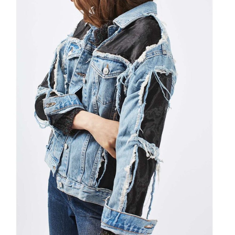 TOPSHOP DENIM MOTO JACKET